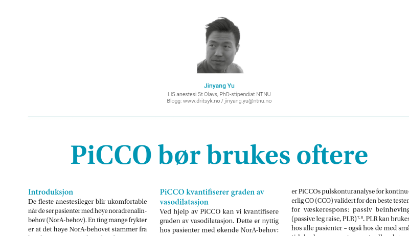 PiCCO bør brukes oftere